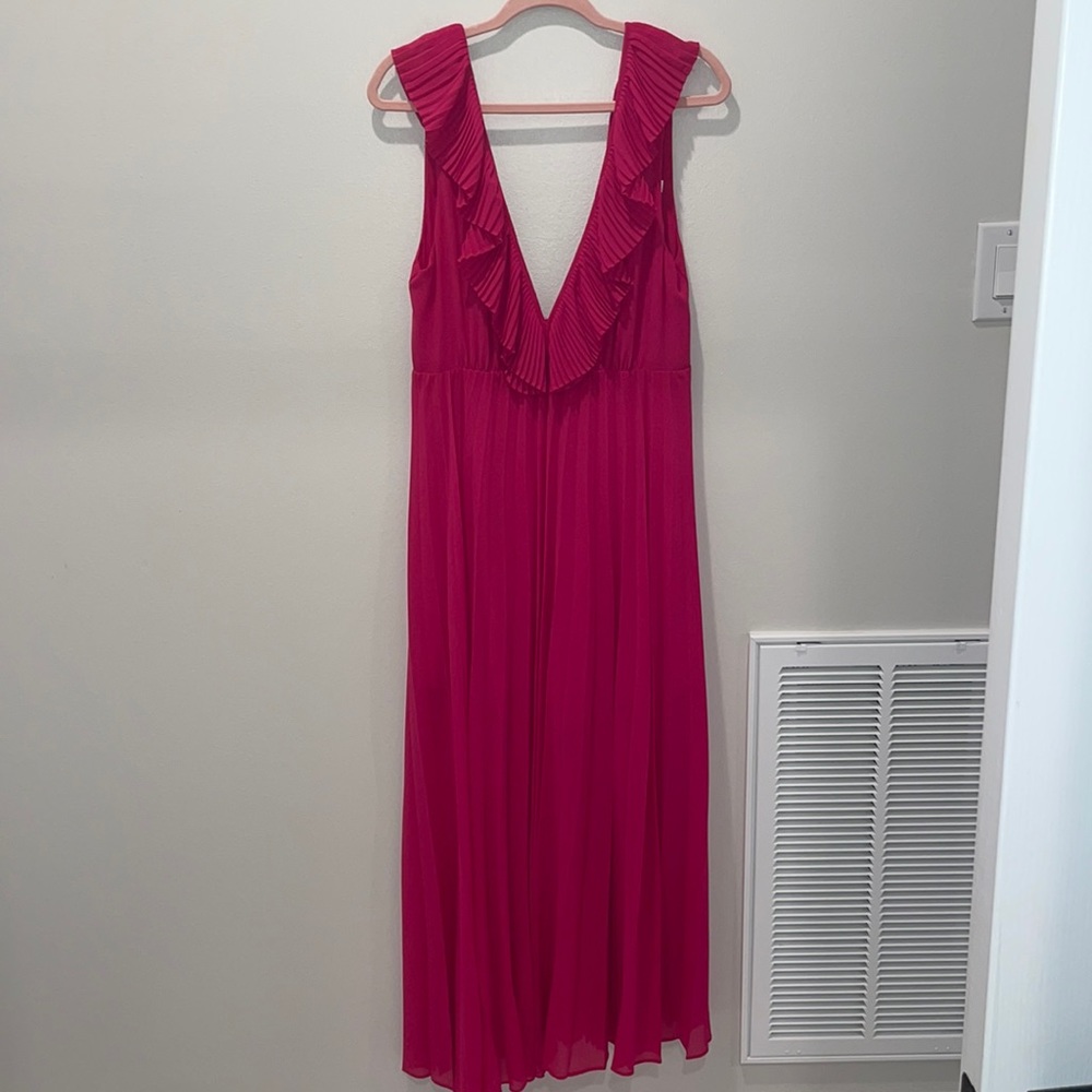Zara pink pleated maxi